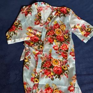 Flowery Silk Robe